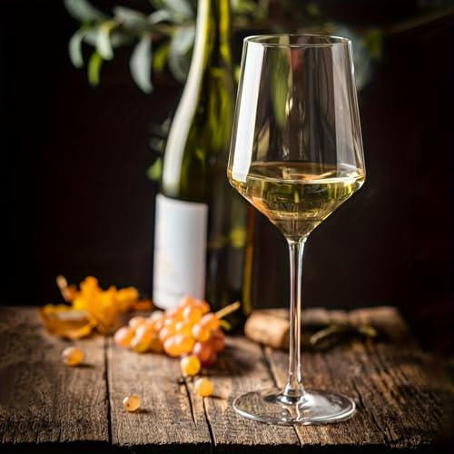 Image of PrimeWorld Crystal Wine Glasses Set of 2-400 ml | Laser-Cut Thin Rim Long Stem Glassware for Red & White Wine | Ultra-Thin Lightweight Wine Tasting Glasses | Elegant Gift Set