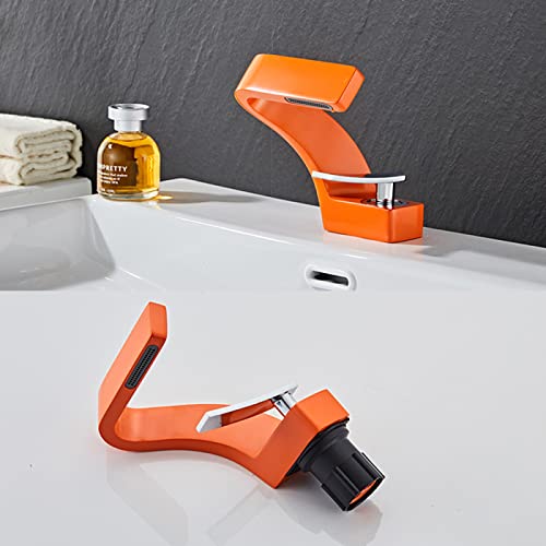 Grifo de lavabo cascada monomando latón QYYZTQY sin salpicaduras 7