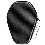Njdkadey Portable Table Tennis Racket Bag Waterproof Ping Pong Paddle Storage Case Hard Cover Holds 2 Rackets Black 28x20cm/11.02x7.87inch