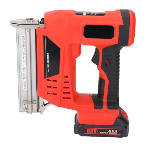 Cordless Nailer Kit, 18V 2Ah Lithium Battery Powered Electric Staple, 2 Modes, Battery Powered, Cordless Design, Wide Application, for Woodworking DIY Projects