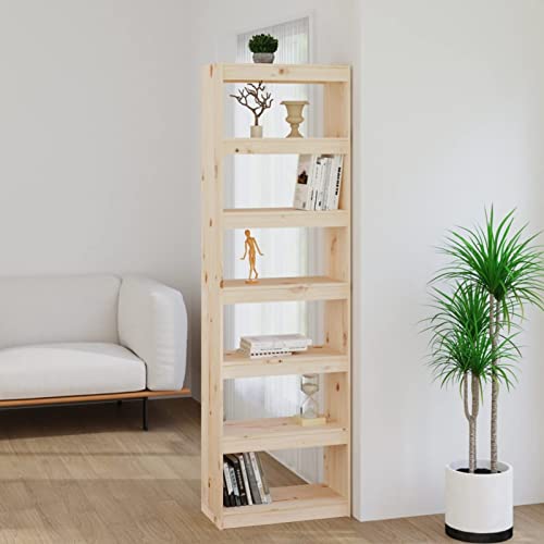 Cinyiqo Estantería/Divisor de Espacios Madera de Pino 60x30x199,5 cm, Libreria Estanteria, Muebles Auxiliares, Estanterias Almacenaje, Mueble Almacenaje, Mueble Organizador - 808178