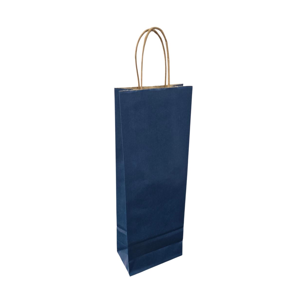 300 Flaschentragetaschen Geschenktüten für (Wein) Flaschen 14+8x39cm Blau gerippt Papier 110g/m² extrastark