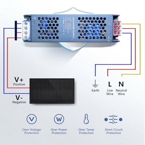 24v 100w led power supply ultra slim transformer 100-265v ac to dc 42a converter quiet low volt driver constant voltage adapter for strip lights lamp