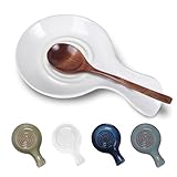 Ideal Size：4.5" x 1.4" round spoon rest fits most cookware such as fork, basting brush, spoon, spatula, strainer, coffee spoon, tongs, chopsticks, etc. Can also be used as a mini dip pan, small plate for sugar, cookies, lemon slices, and more. The hi...