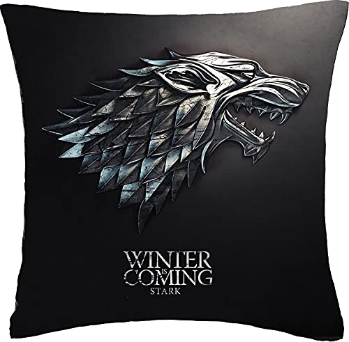 MOCOFO Fundas de Cojines Juego de Tronos Fundas de Cojines para sofá de Sala de Estar Coche Dormitorio decoración del hogar (Lobo, 45x45cm)