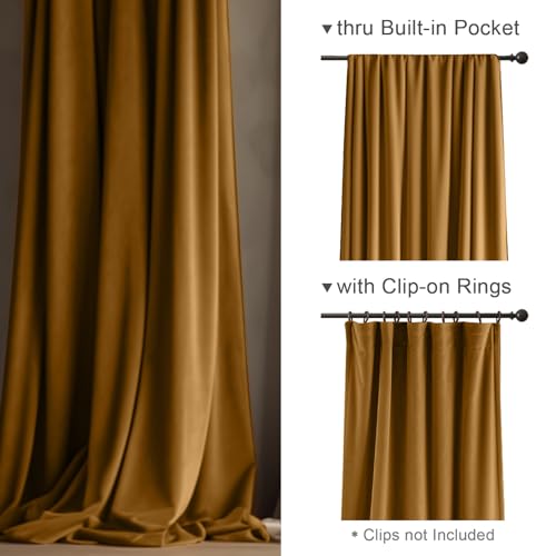 Lazzzy-Velvet-Blackout-Curtains-Thermal-Insulated-Curtains-Room-Darkening-Super-Soft-Luxury-Curtains-for-Bedroom-Rod-Pocket-Window-Drapes-for-Living-Room-2-Panels-52-by-96-Inch-Gold-Brown
