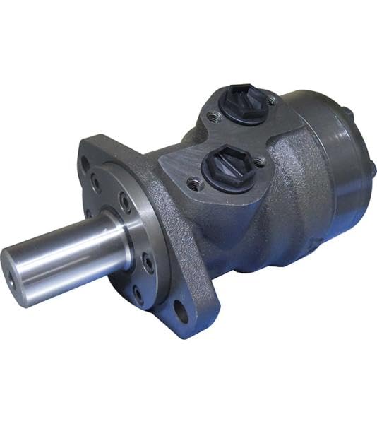 Moteur Hydraulique M+S, Type MR400CB, Cylindrée 400 cm3/tr, Connexions (côté): G 1/2'', Arbre: Ø 32 mm Cylindrique, Distributeur à Tiroir, Bride Ovale 2 trous SAE A