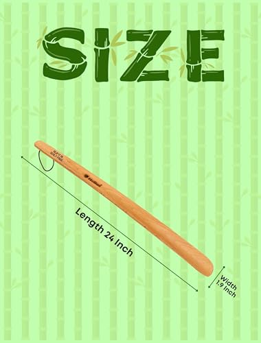 Image of Helios Bamboo Shoe Horn | Long Handle Shoe Horn for Easy Wearing | Wooden Shoe Helper Stick | Shoe Wearing Aid for Men & Women | Durable Comfort Grip (Small /Medium /Large)