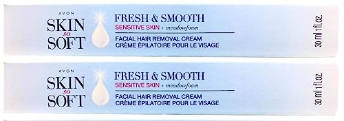 Avon Skin So Soft Fresh & Smooth Sensitive Skin Facial Hair Removal Cream (2 Pack)