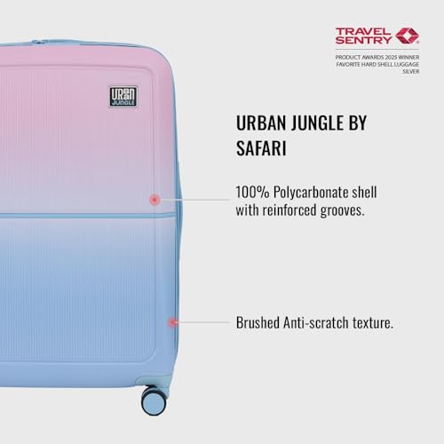 Image of Urban Jungle by Safari Polycarbonate, Premium Large (75 Cm) Trolley Bag, Check-in Suitcase with 8 Silent 360 Degree Wheels and TSA Lock, Hardside Travelling Luggage for Both Unisex (Multicolor)