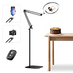 12" Ring Light with Stand Tripod for iPhone, Overhead Phone Camera Mount, Adjustable 72" Height Tripod Holder Floor, Phone Stand for Video Recording Filming Streaming Cooking TikTok YouTube, CRI >95