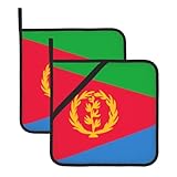 Quadratische eritreische Flagge, wärmeisolierende Topflappen, schützen die Tischsicherheit, geeignet für Küche und Esstisch
