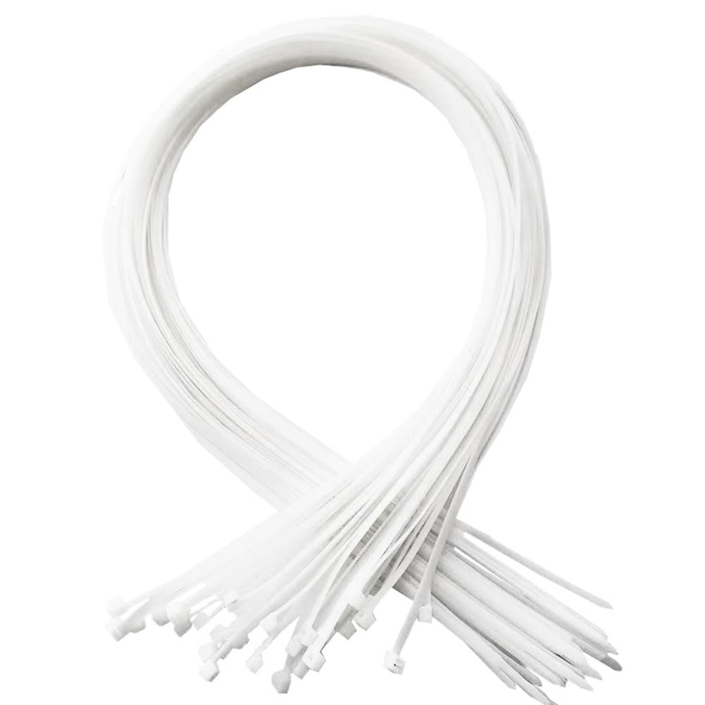 Kabelbinder 100 Stück 0.9*40cm Weiß Selbsthemmend Kabelbinder Große Nylon Selbstsichernder Multifunktionaler Cable Zip Ties Kabel KlettbandCable straps für Kabelmanagement Gartenarbeit Wohnen