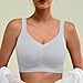 Sports Bras for Women No Underwire Lift Adjustable Straps Comfort Yoga Bra Lightweight Breathable Push Up Workout Bra Gray