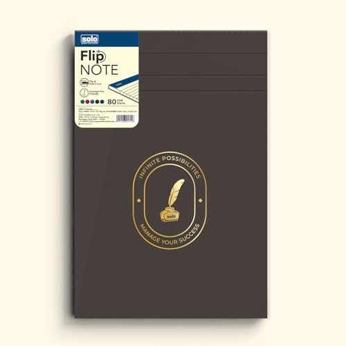 Image of SOLO Flip Note Notepad - Velvet Finish Cover, 80 Sheets Premium Smooth Paper, Soft Touch Journal, Elegant Colors, Ideal for Work, Study & Creative Use (chocolate, FNO55)