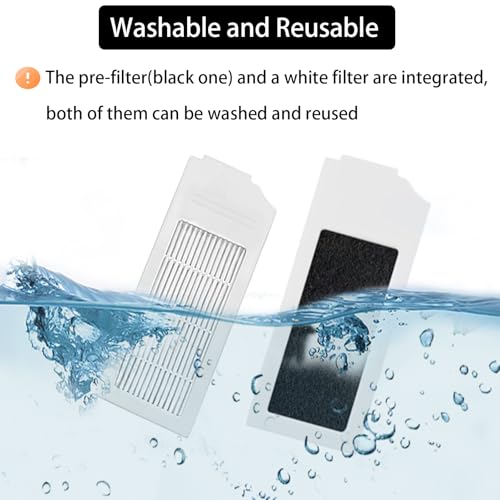 Image of Accessories for ECOVACS DEEBOT N20 Plus, N20 Pro Plus, for Yeedi C12 Pro Plus, C12 Vacuum Cleaner, 1 Main Brush, 4 Filters, 4 Mop Pads, 6 Side Brushes, N20 Plus Replacement Part Kit Attachment