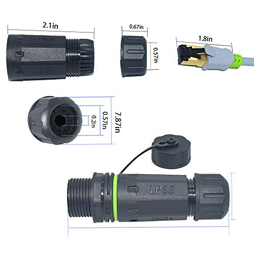 Conector RJ45 Impermeable IP68 Panel Hembra a Hembra miniatura 6