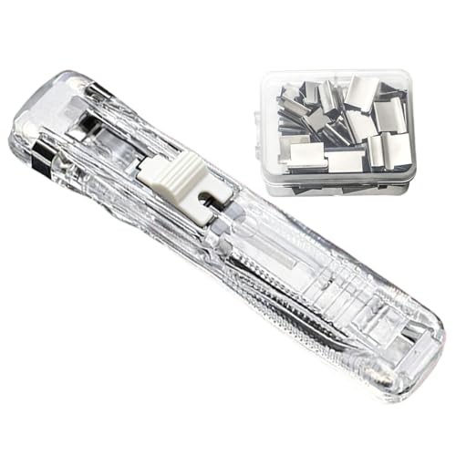 Pinza de palanca para documentos, dispensador de clip manual con clip para el hogar, escuela, clase, oficina, documentos, facturas, carpetas, libros