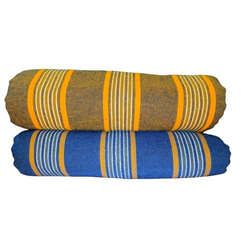 Image of Khadi Handloom Handmade 210TC Single Bed Sheet Cotton 7.5 * 5 feet Combo Pack of 2 Set of 2 Cotton bedsheet Single Bed Combo Offer (Combo-4)