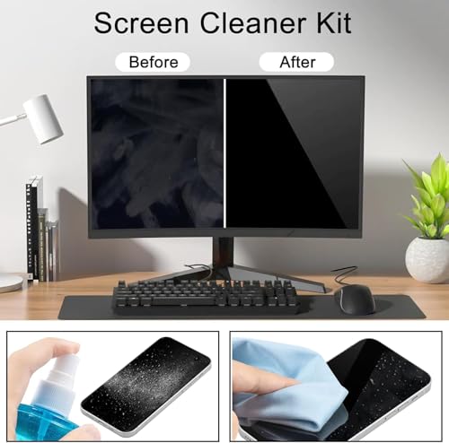 Image of Vyar Clean & Shine Gel Multi-Purpose LCD Cleaning Kit, Liquid Solution with Cloth to Clean Mobile /Laptop Screen, Computer, Tab, LCD Display, Camera (Pack of 2) 100 ML Each