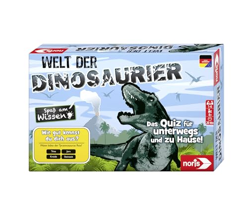 noris 606011612 Welt der Dinosaurier, der Familien-Spielspaß für Zuhause oder unterwegs, für 1-6 Spieler ab 8 Jahren