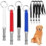 Solivive 4 Stück Hundepfeife Rückruf,Lautlose Hundepfeife Hochfrequenz Lautlos,Professionelle Edelstahl einstellbare Hochfrequenz Haustierpfeife für Rückruftraining und Bellenkontrolle Hundeerziehung