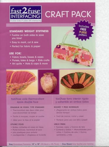 Fast2fuse Double-Sided Fusible Stiff Interfacing Craft Pack 15 X 18