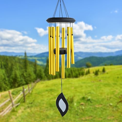 Image of ZAICUS Golden Wind Chime, Metal Wind Bell for Home, Garden, Balcony, Patio & Outdoor Decor