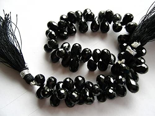 Black spinel gemstone teardrop 9-10mm perle pour création bijoux