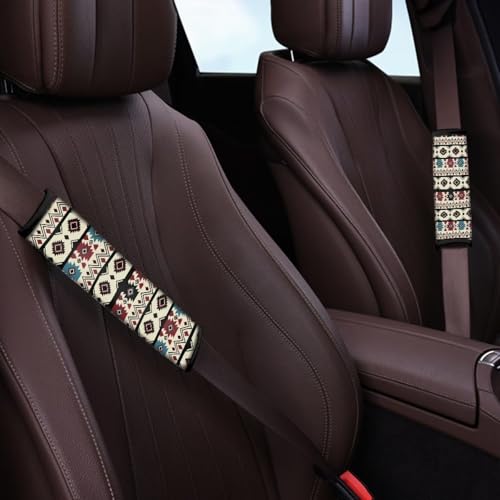 Image of AFPANQZ Tribal Stripes Car Seat Belt Pads Covers Harness Vehicle for Adults Kids 1 Pair /Set Safety Seatbelt Cushion Pads Kit Shoulder Straps Pads for Bags