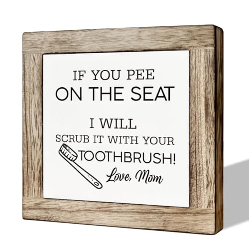 Funny Kids Bathroom Sign - 'If You Pee On the