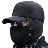 ✓ Chapeau d'hiver le plus chaud tout autour, un maximum de chaleur et de confort, les cache-oreilles sont doublés de fausse fourrure épaisse et pelucheuse, doublure isolante, visière découpée, coque extérieure 100 % polyester, imperméable, coupe-vent, anti-neige, évacuant l'humidité