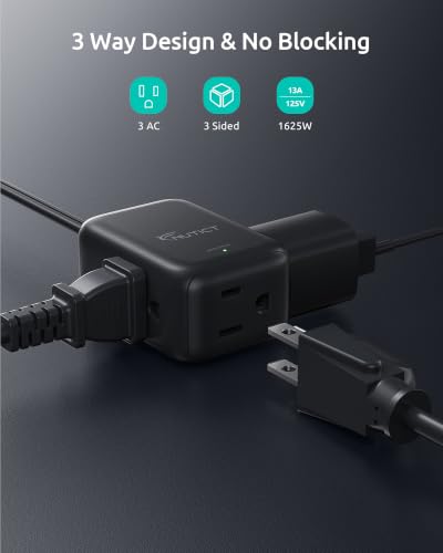 6FT Two Prong Extension Cord Flat Plug, 2 Prong to 3 Prong Outlet Adapter - image 4