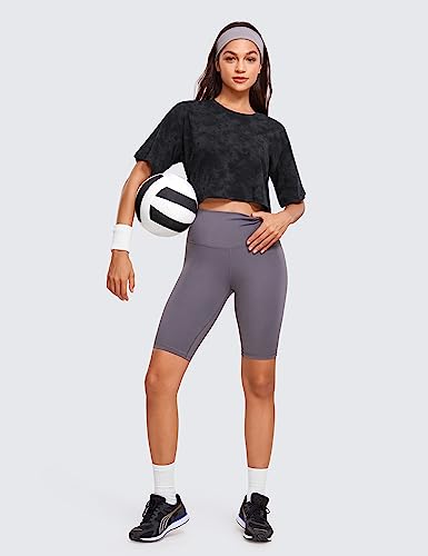 Image of CRZ YOGA Pima Cotton High Neck Crop T-Shirt