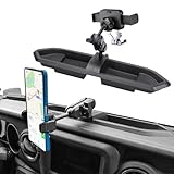 Metal Phone Mount for 2018 2019 2020 2021 2022 2023 Jeep Wrangler JL JLU & Gladiator JT, Multi-Mount Phone Holder Dash Tray System Kit with Extension Arm Metal Rod Don't for Oil-Electric 4xe
