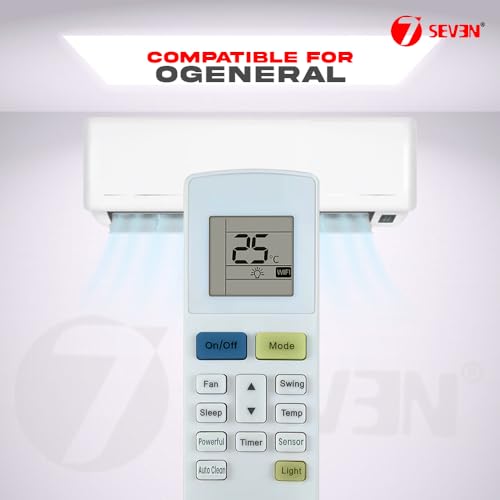 Image of 7SEVEN Compatible O General AC Remote YAW1f12 Model 222 Suitable for ASGA18BMAA-B ASGA12BMWB 1 1.5 2 Ton Spilt and Window Air Conditioner - Match Keys Exactly with Existing AC Remote Controller