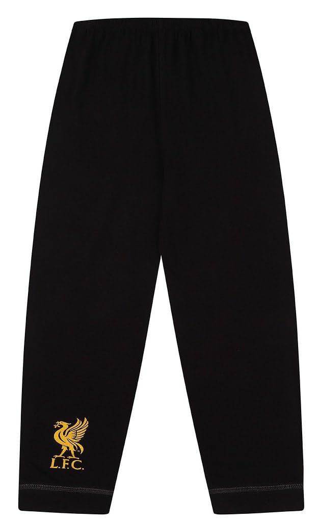 Liverpool Football Club - Conjunto de pijama largo para hombre, color negro y dorado