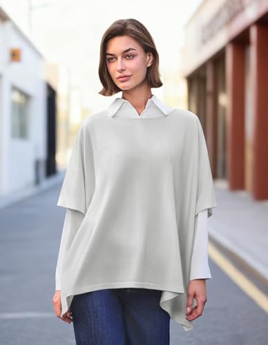 Image of PULI Women's Pullover Poncho Sweater Oversized Knit Layering Top Travel | Sleeveless and Layers Over Any Shirt At Home or Work