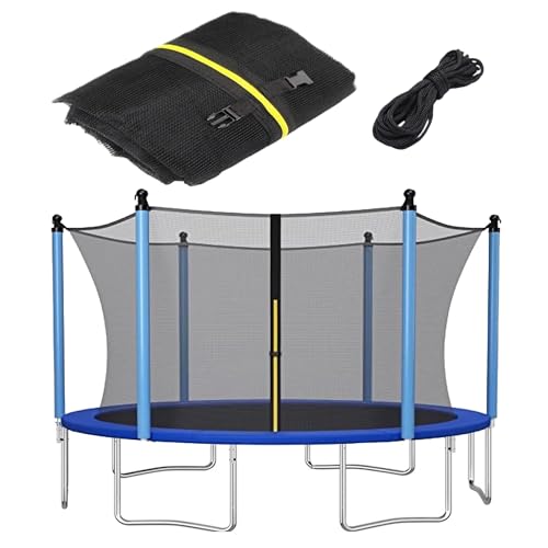 Image of QHNTUJLB Trampoline Safety Net, 6FT 8FT 10FT 12FT 14FT 15FT 16FT Round Trampoline Replacement Net, Weather-Resistant Breathable, Easy to Install, Suits Garden Outdoor Uses(15FT(458cm)-6Poles)