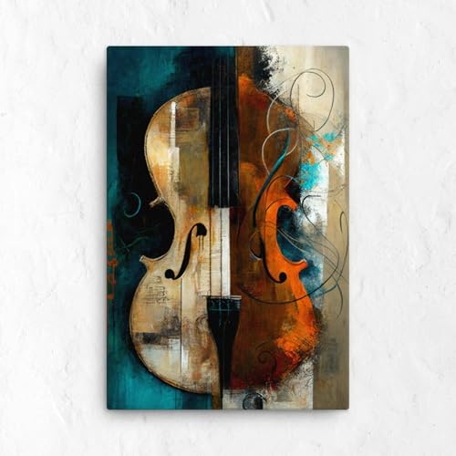 Tableau abstrait violon pour décoration salon moderne 60x90cm - 3
