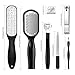 7PCS, Foot File Scrubber Kits for Dead Skin Remover, Stainless Steel Callus Remover for Cracked Heel, Professional Feet Grater Rasp Scraper Corns Callous Removers Tool to Hard Skin Corns, Black