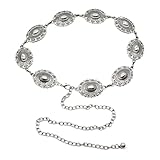 ceinture femme fantaisie metal Design large et ajustable avec une boucle solide, des motifs western et des sequins décoratifs soigneusement fixés pour un style médiéval et pirate authentique et élégant.