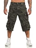 Jet Lag Herren Cargo Shorts Modell 007 in Green Camouflage, Größe:4XL