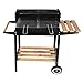 Barbecue Empotec Esterno Mensola in Legno, Griglia Acciaio, Antivento Ripiano...