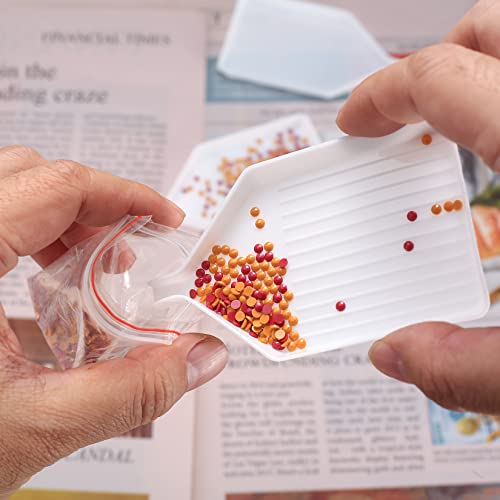 20 Pcs Diamond Art Painting Trays, Plastic Reusable Rhinestone Diamond Craft Painting Bead Sorting Plate Trays For Diy Crafts Diamond Accessories And Tools Painting #TOP6