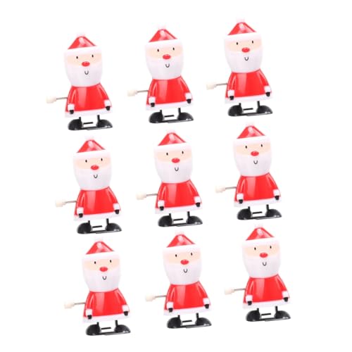 GALPADA 9 Piezas Juguete de Papá Noel Mecanismo de Relojería Juguetes Navideños de Cuerda para Obsequio de Navidad