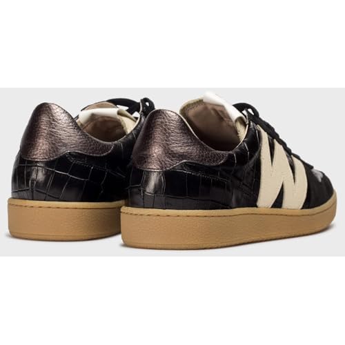 Wonders Para Mujer. AP-2002 Zapatillas Nubia 02 Negro (38), Plano, Cordones, Casual - 3