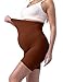 SUNNYBUY Women's Maternity Shapewear for Dresses, Seamless Mid-Thigh Pregnancy Underwear Over Belly Support, Chocolate M