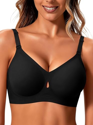 COOL CUTE Jelly Wireless Bras for Women Sexy Comfortable Bra Bralettes V Neck Black Bras Clearance Amazon haul Outfit Fashion Must Have