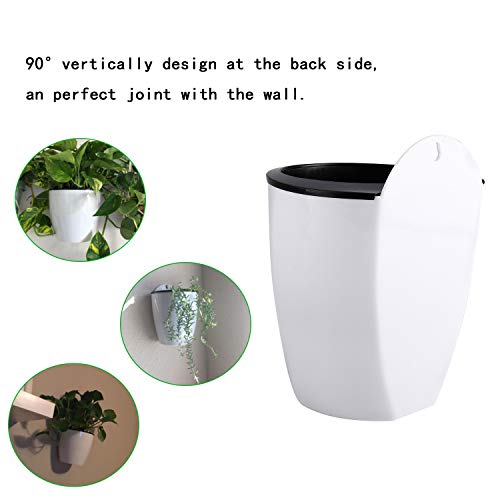 Artilife 7 Pack Self Watering Hanging Planters Flower Pots - Suitable For Plants Flowers Indoor Outdoor Window Wall Plant Pots White Plastic With 7 Hooks (4 Inch (110Mm)) #TOP4